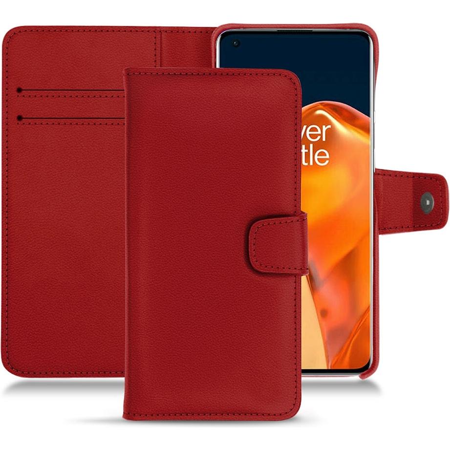 Noreve Lederschutzhülle Wallet (OnePlus 9 Pro), Smartphone Hülle, Rot