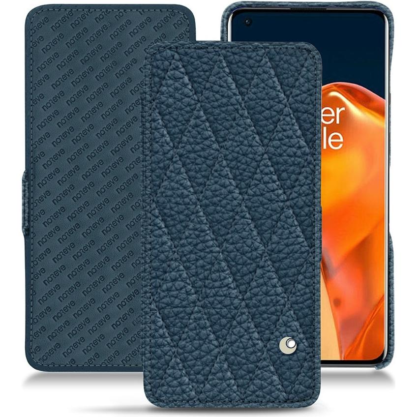 Noreve Lederschutzhülle horizontal (OnePlus 9 Pro), Smartphone Hülle, Blau