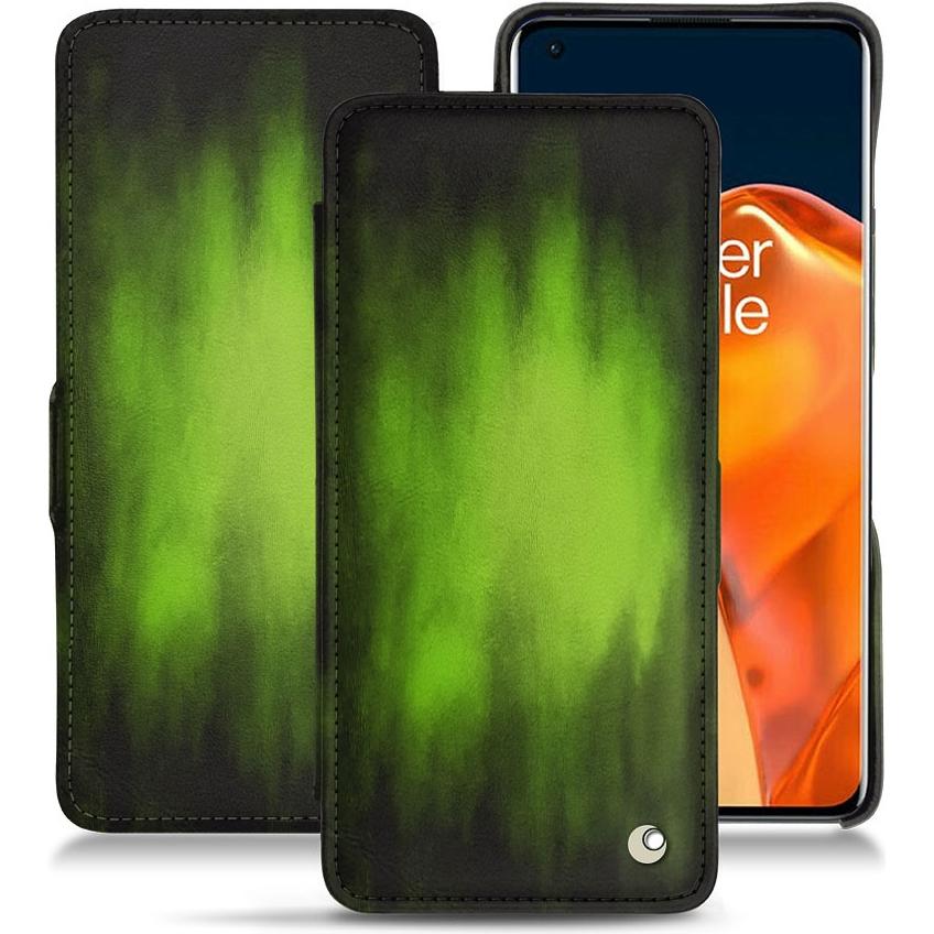 Thumbnail - Noreve Lederschutzhülle horizontal (OnePlus 9 Pro), Smartphone Hülle, Grün