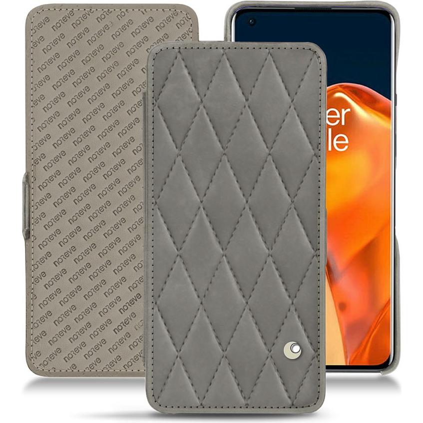 Noreve Lederschutzhülle horizontal (OnePlus 9 Pro), Smartphone Hülle, Grau