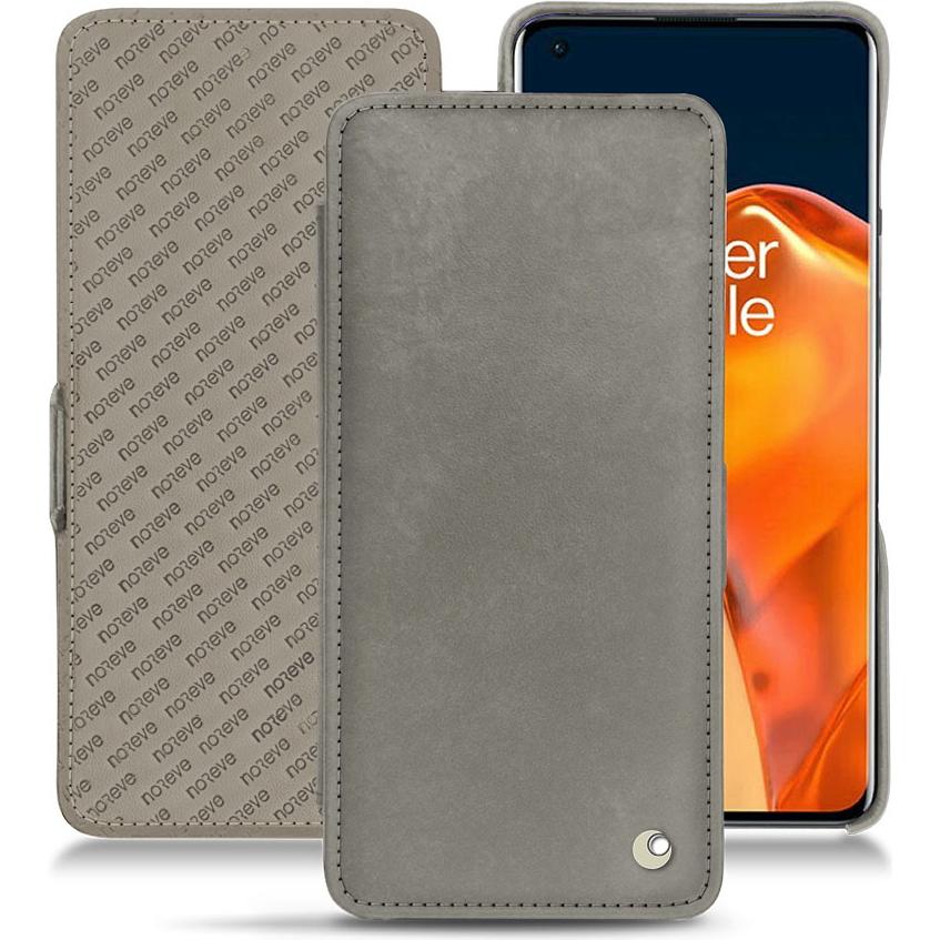 Noreve Lederschutzhülle horizontal (OnePlus 9 Pro), Smartphone Hülle, Grau
