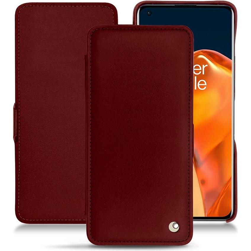 Noreve Lederschutzhülle horizontal (OnePlus 9 Pro), Smartphone Hülle, Rot