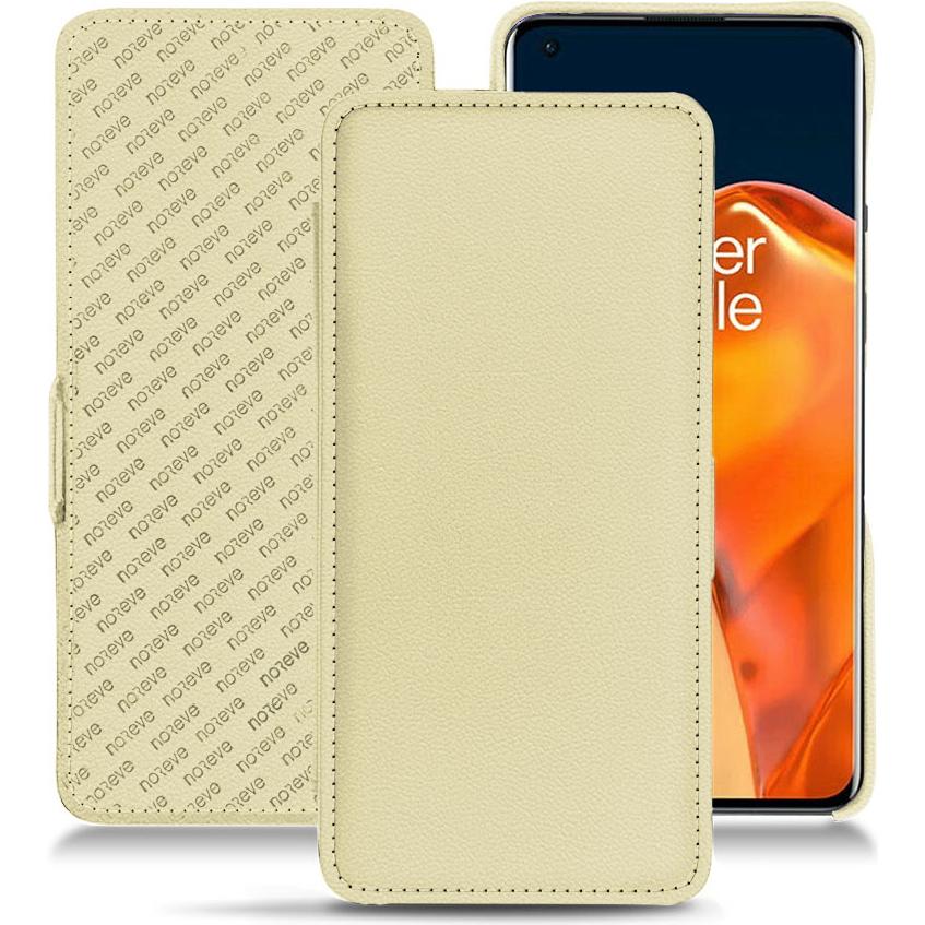 Noreve Lederschutzhülle horizontal (OnePlus 9 Pro), Smartphone Hülle, Beige