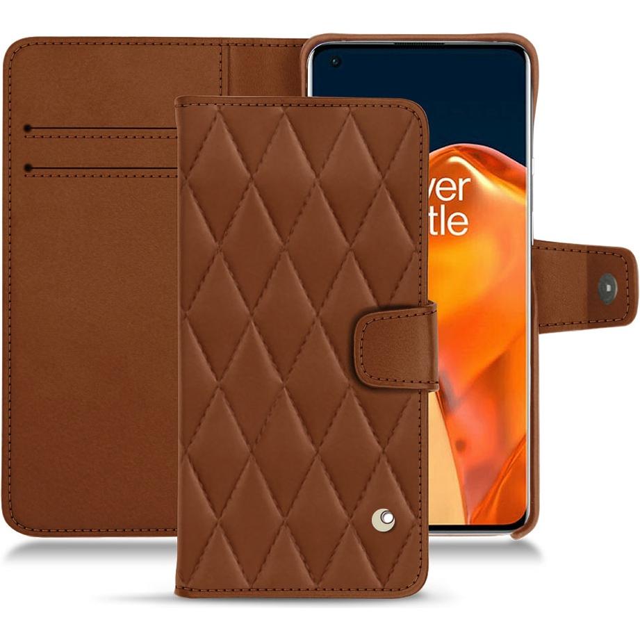 Noreve Lederschutzhülle Wallet (OnePlus 9 Pro), Smartphone Hülle, Braun
