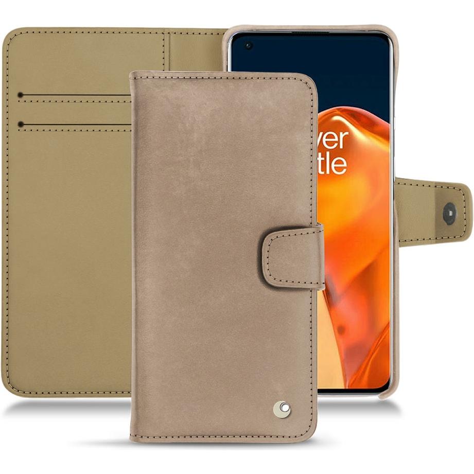 Noreve Lederschutzhülle Wallet (OnePlus 9 Pro), Smartphone Hülle, Beige