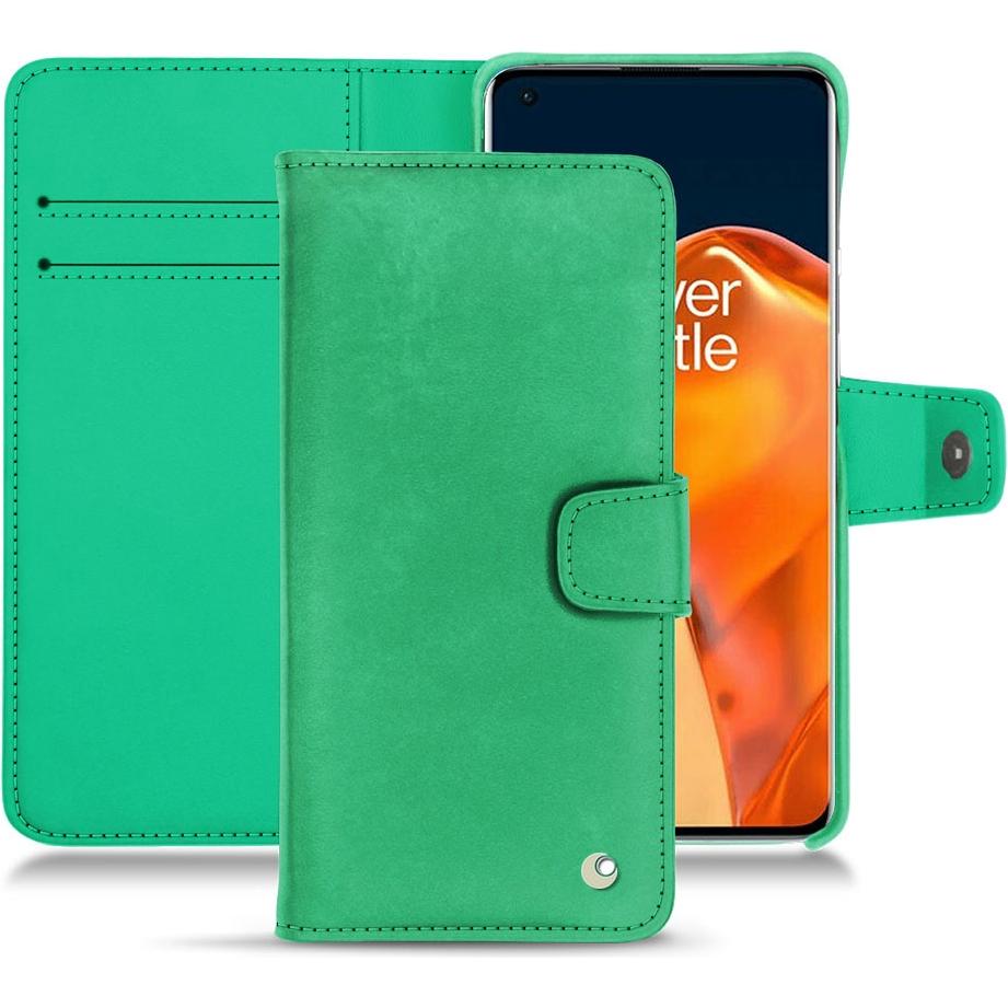 Noreve Lederschutzhülle Wallet (OnePlus 9 Pro), Smartphone Hülle, Grün