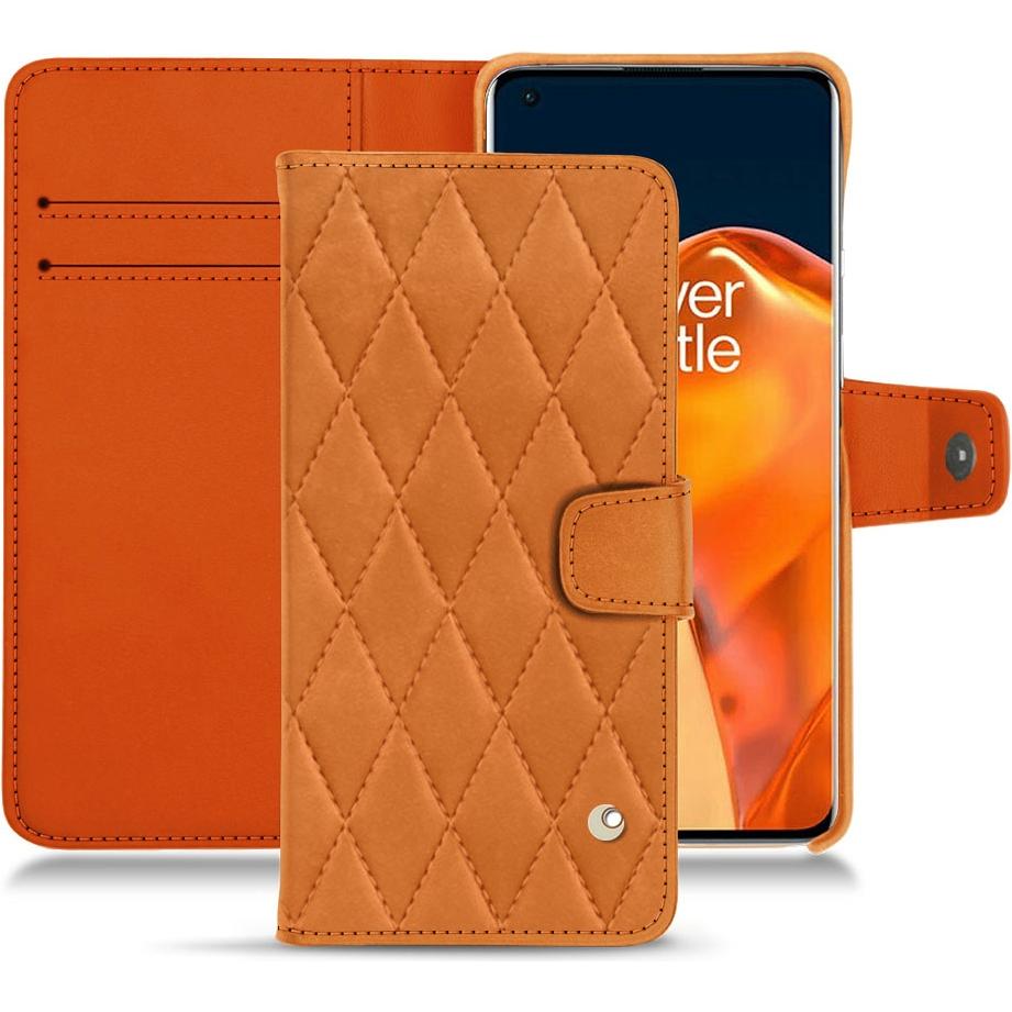 Noreve Lederschutzhülle Wallet (OnePlus 9 Pro), Smartphone Hülle, Orange