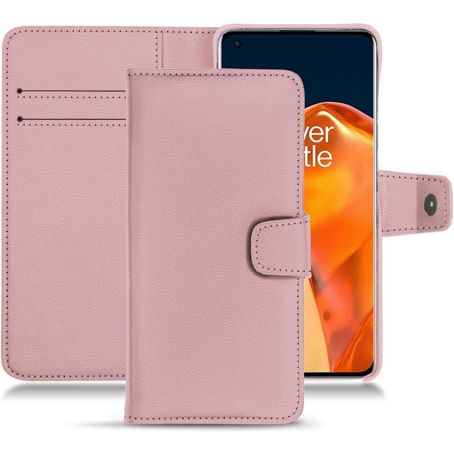 Noreve Lederschutzhülle Wallet (OnePlus 9 Pro), Smartphone Hülle, Rosa