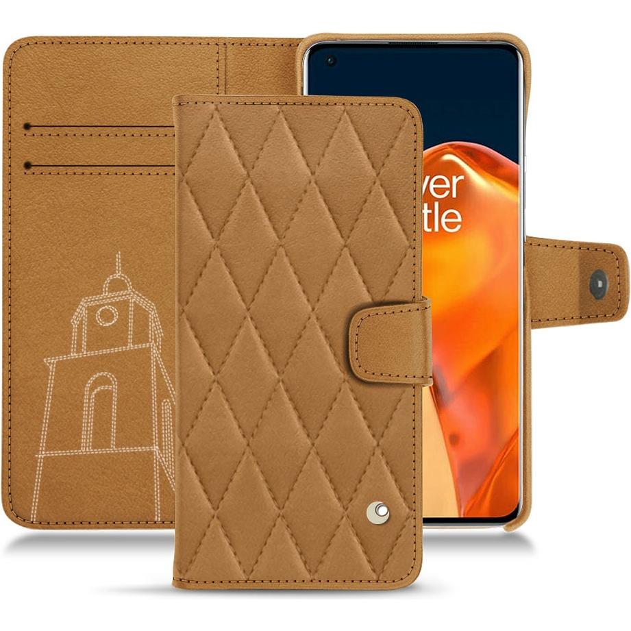 Noreve Lederschutzhülle Wallet (OnePlus 9 Pro), Smartphone Hülle, Braun