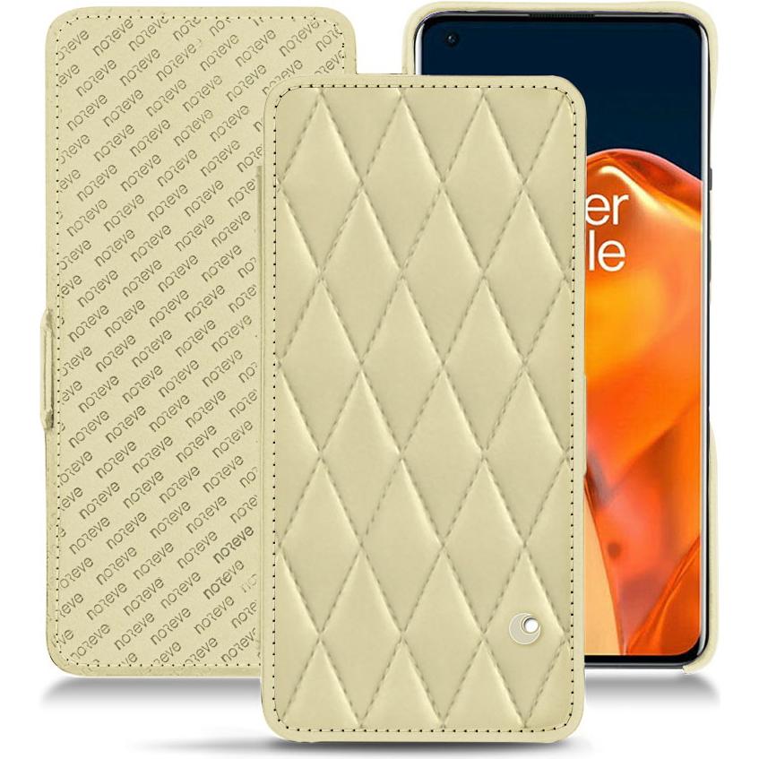 Thumbnail - Noreve Lederschutzhülle horizontal (OnePlus 9 Pro), Smartphone Hülle, Beige