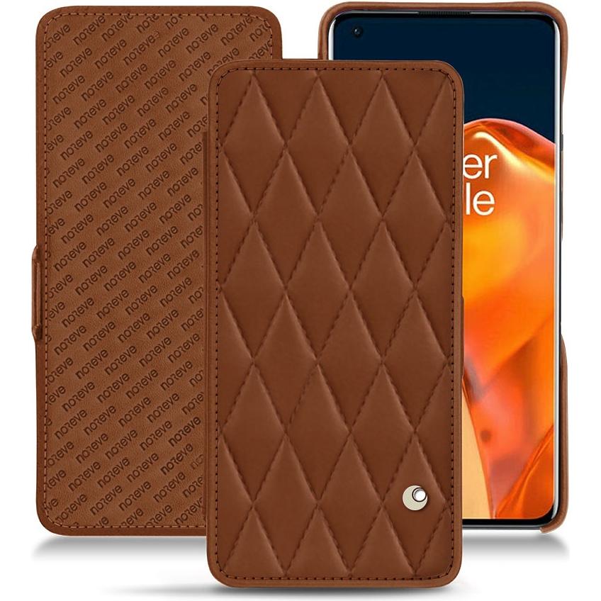 Noreve Lederschutzhülle horizontal (OnePlus 9 Pro), Smartphone Hülle, Braun