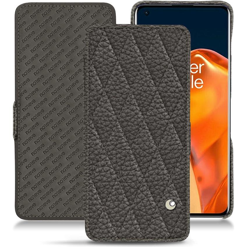 Thumbnail - Noreve Lederschutzhülle horizontal (OnePlus 9 Pro), Smartphone Hülle, Grau