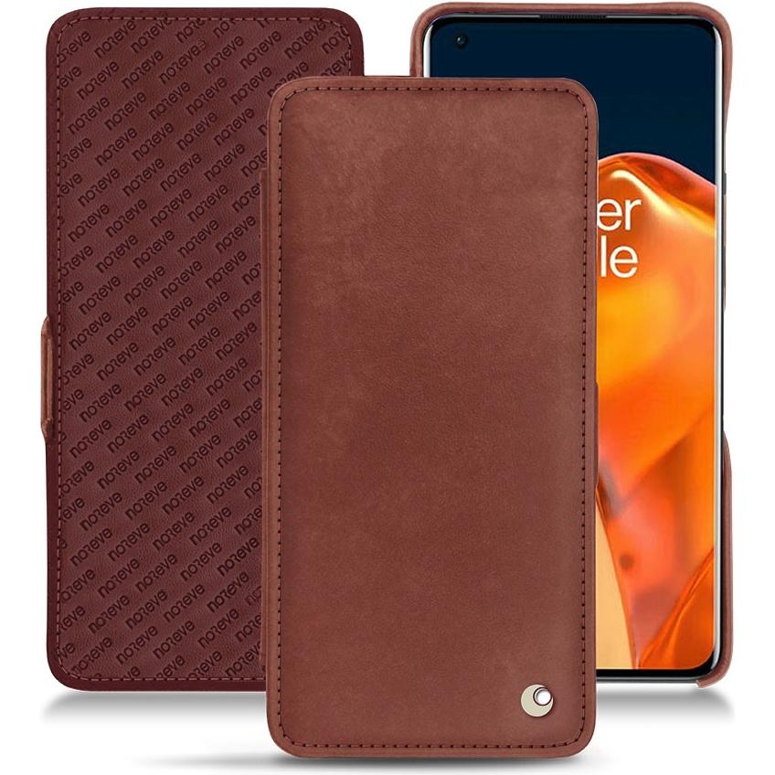 Noreve Lederschutzhülle horizontal (OnePlus 9 Pro), Smartphone Hülle, Rot