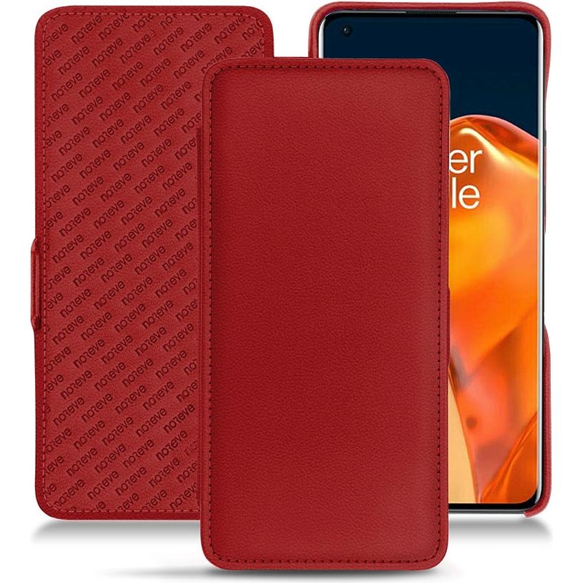 Noreve Lederschutzhülle horizontal (OnePlus 9 Pro), Smartphone Hülle, Rot
