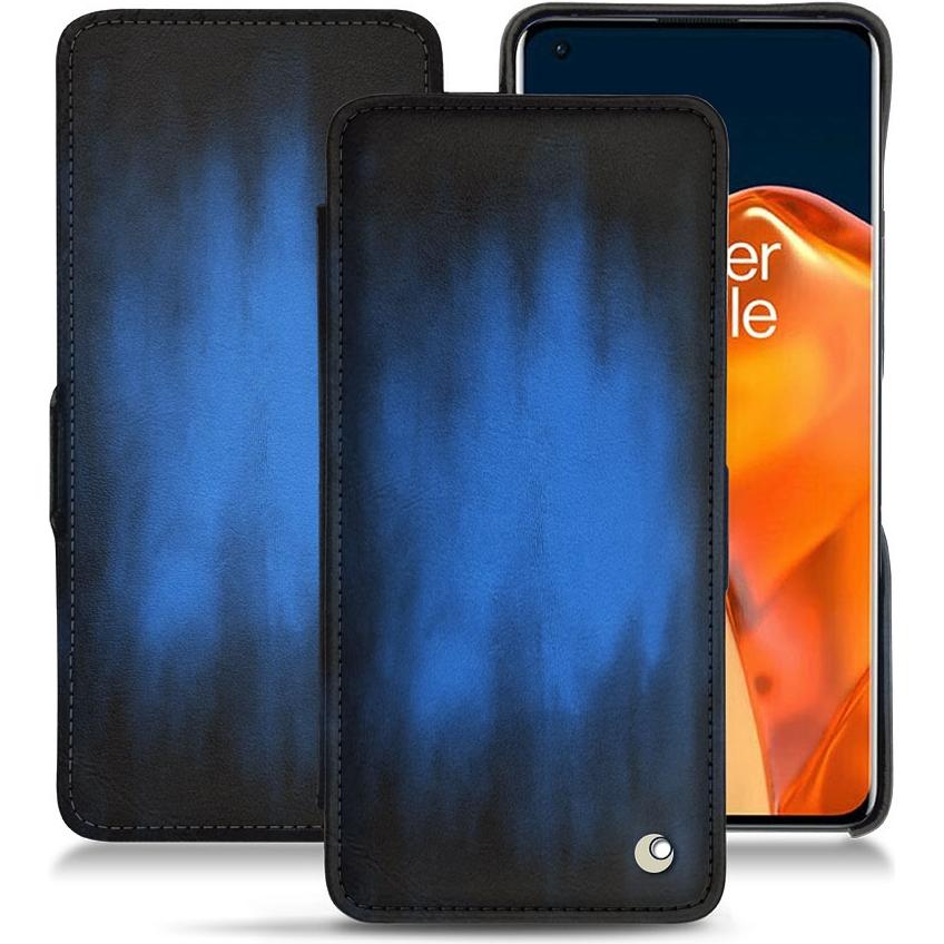 Noreve Lederschutzhülle horizontal (OnePlus 9 Pro), Smartphone Hülle, Blau