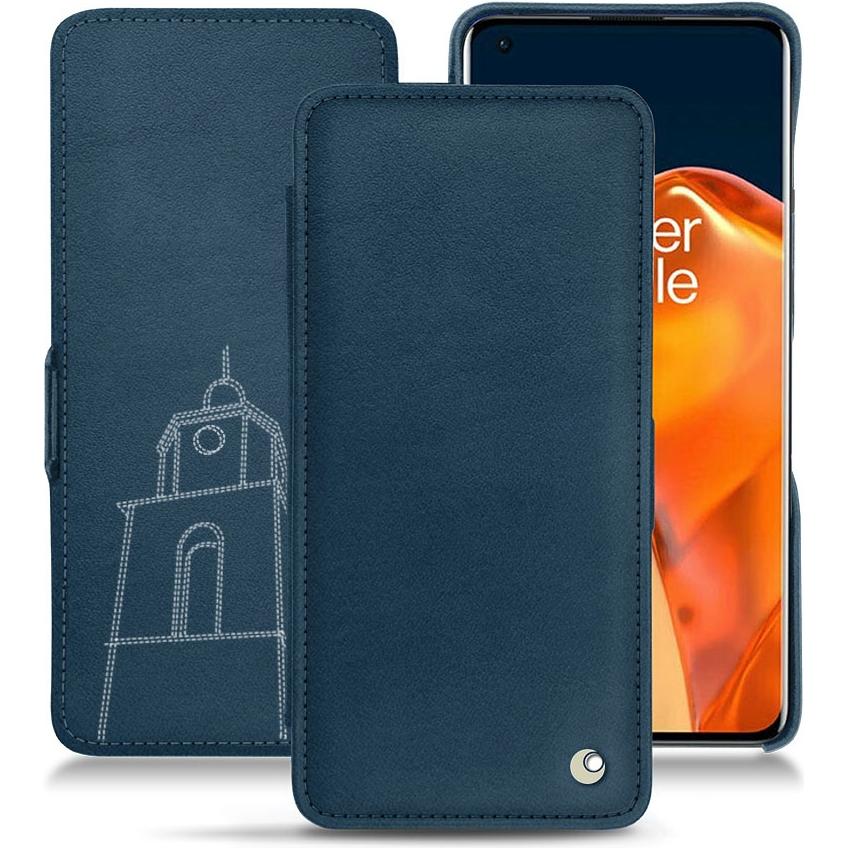 Noreve Lederschutzhülle horizontal (OnePlus 9 Pro), Smartphone Hülle, Blau