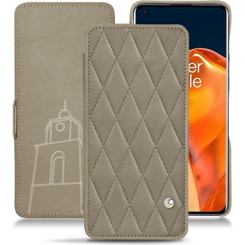 Noreve Lederschutzhülle horizontal (OnePlus 9 Pro), Smartphone Hülle, Beige