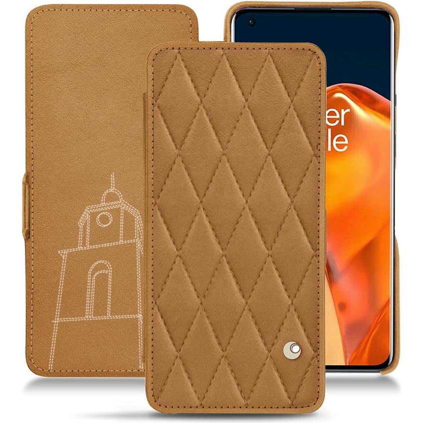 Noreve Lederschutzhülle horizontal (OnePlus 9 Pro), Smartphone Hülle, Braun