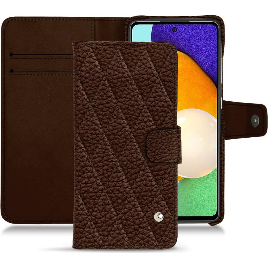 Noreve Lederschutzhülle Wallet (Samsung Galaxy A52), Smartphone Hülle, Braun