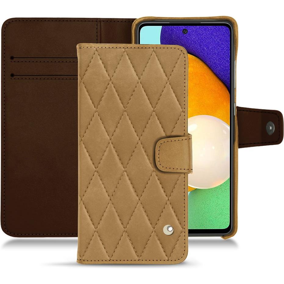 Noreve Lederschutzhülle Wallet (Samsung Galaxy A52), Smartphone Hülle, Braun