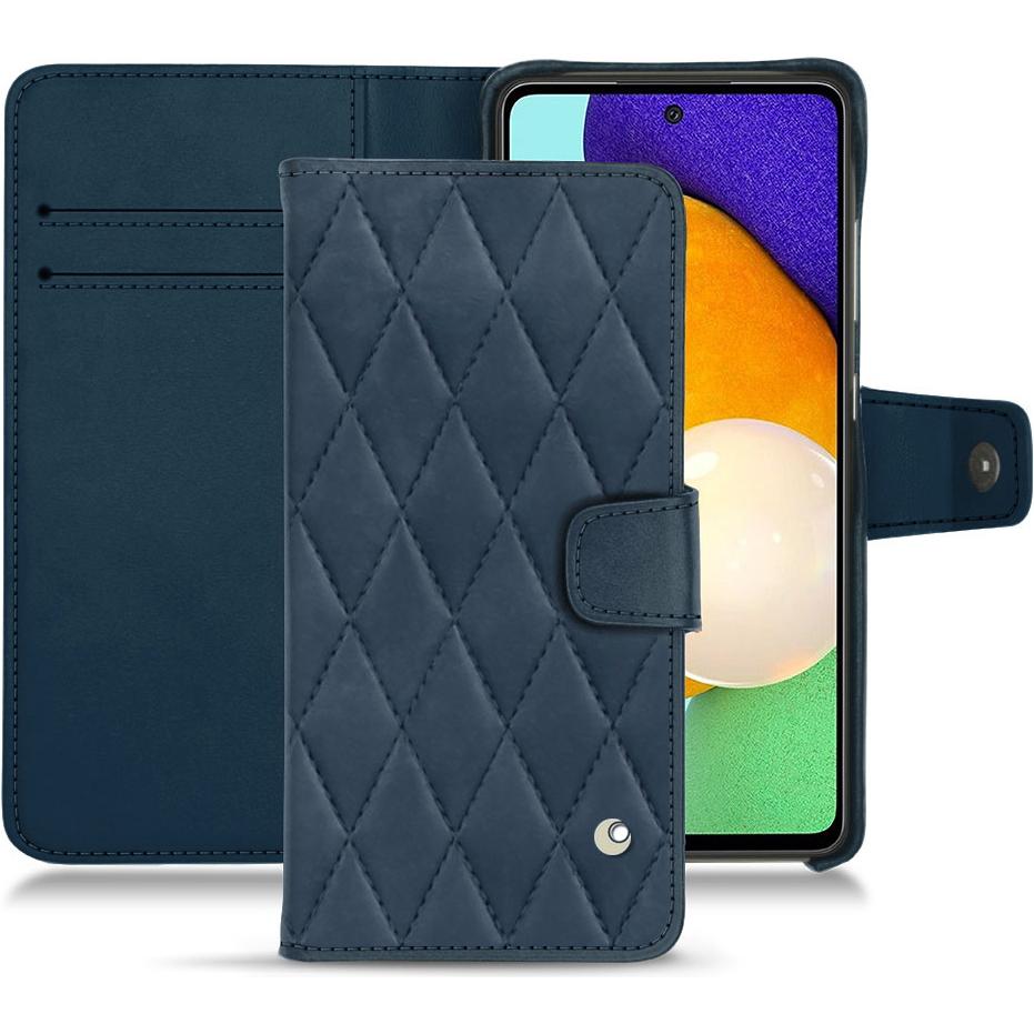 Noreve Lederschutzhülle Wallet (Samsung Galaxy A52), Smartphone Hülle, Blau