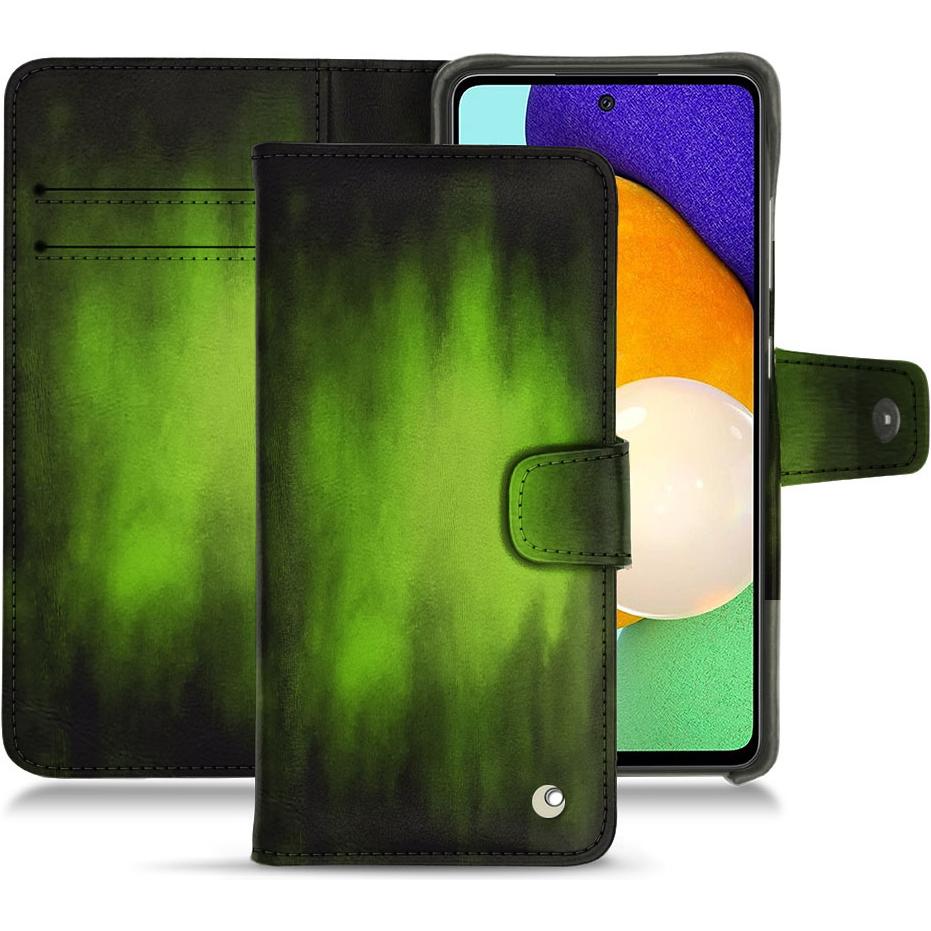 Noreve Lederschutzhülle Wallet (Samsung Galaxy A52), Smartphone Hülle, Grün