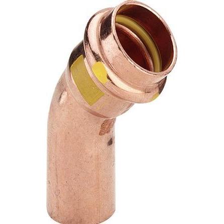 Viega, Rohrverbindungstechnik, Profipress G bend 45Gr. 42 mmaf Kupfer, SC-Contur Hülse/Nippel (Pressverbindung)