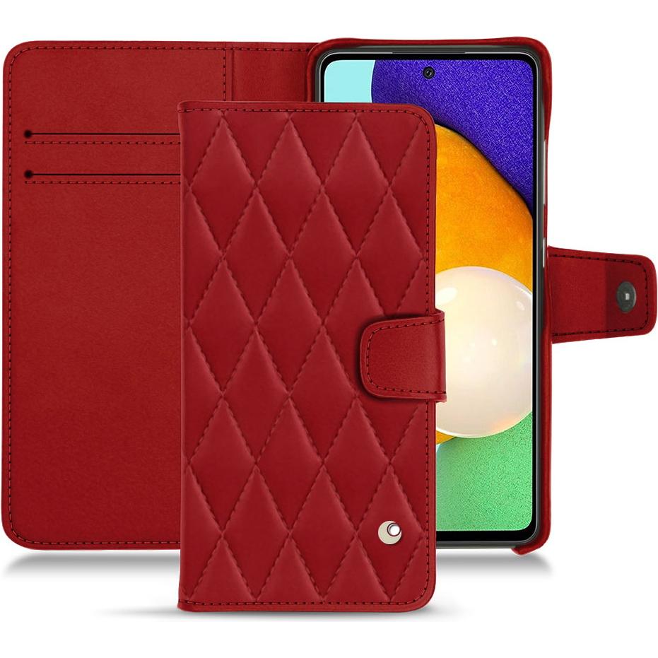 Noreve Lederschutzhülle Wallet (Samsung Galaxy A52), Smartphone Hülle, Rot