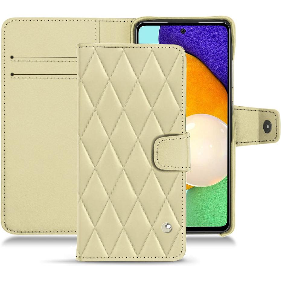 Noreve Lederschutzhülle Wallet (Samsung Galaxy A52), Smartphone Hülle, Beige