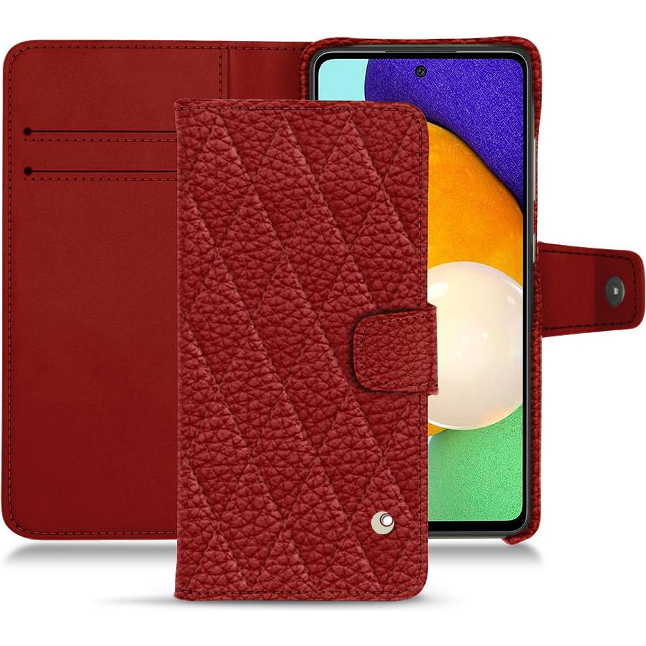 Noreve Lederschutzhülle Wallet (Samsung Galaxy A52), Smartphone Hülle, Rot