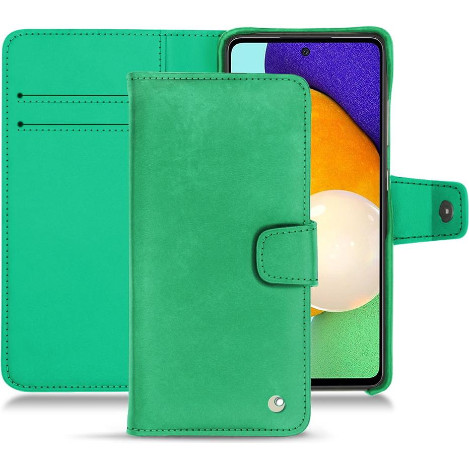 Noreve Lederschutzhülle Wallet (Samsung Galaxy A52), Smartphone Hülle, Grün
