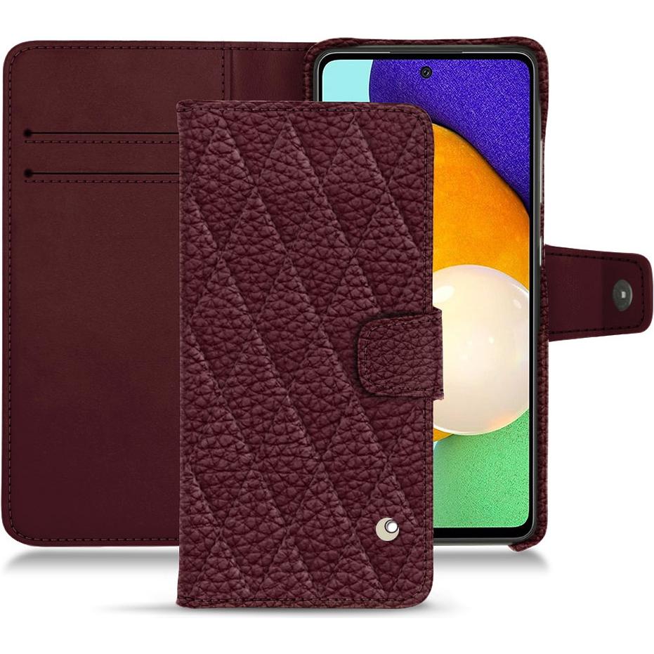 Noreve Lederschutzhülle Wallet (Samsung Galaxy A52), Smartphone Hülle, Violett