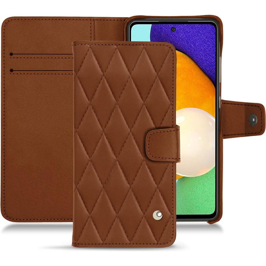 Noreve Lederschutzhülle Wallet (Samsung Galaxy A52), Smartphone Hülle, Braun