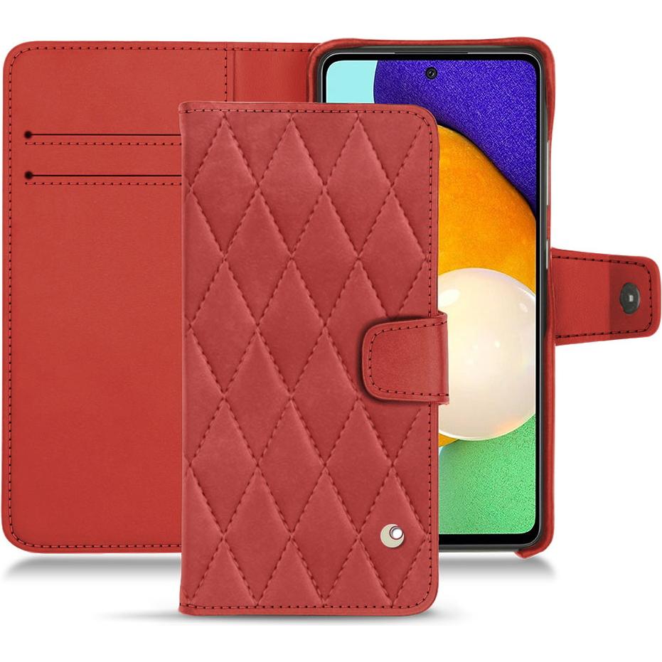 Noreve Lederschutzhülle Wallet (Samsung Galaxy A52), Smartphone Hülle, Rot