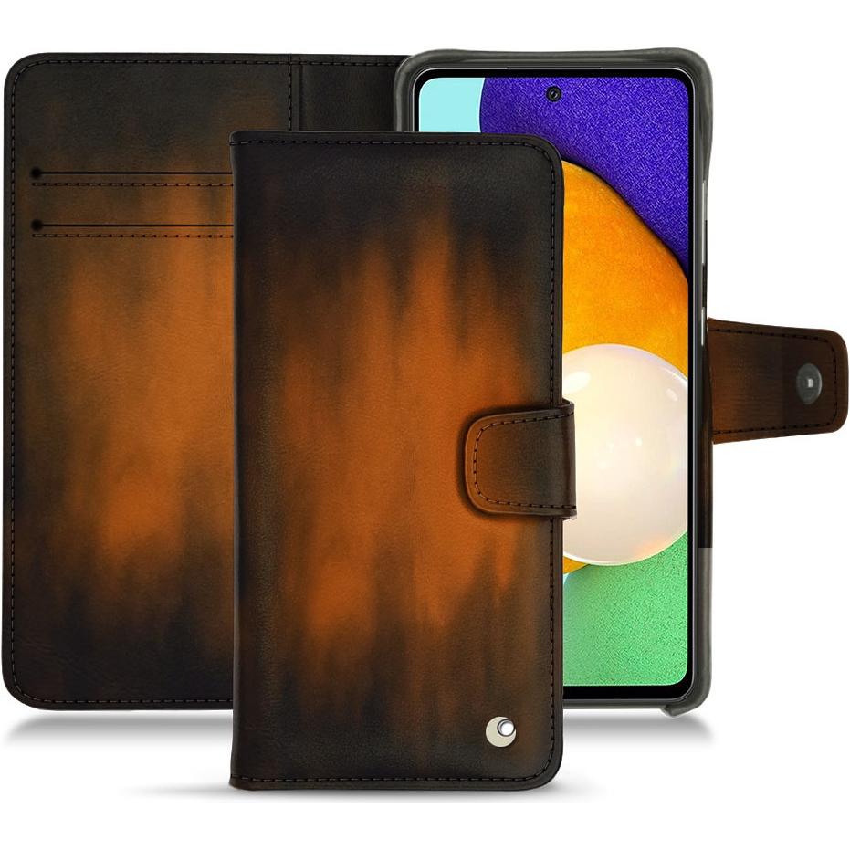 Noreve Lederschutzhülle Wallet (Samsung Galaxy A52), Smartphone Hülle, Braun