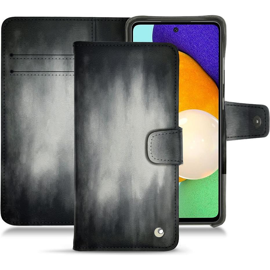 Noreve Lederschutzhülle Wallet (Samsung Galaxy A52), Smartphone Hülle, Grau