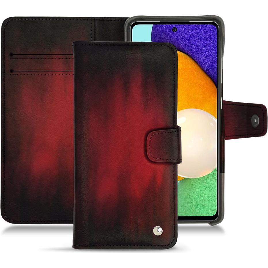 Noreve Lederschutzhülle Wallet (Samsung Galaxy A52), Smartphone Hülle, Rot