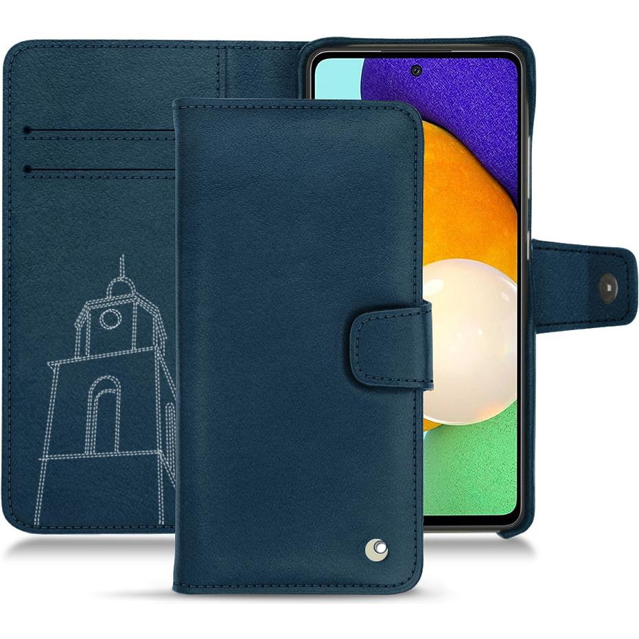 Noreve Lederschutzhülle Wallet (Samsung Galaxy A52), Smartphone Hülle, Blau