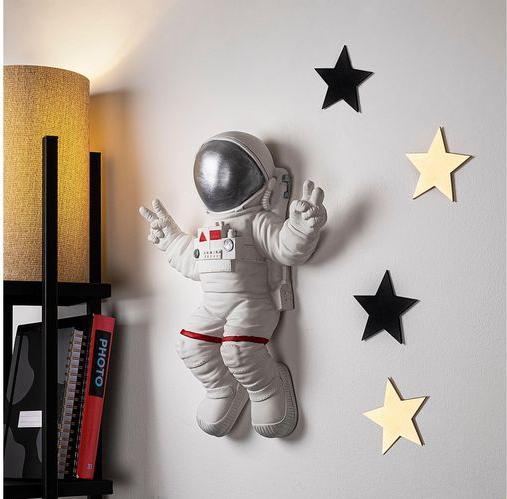 Immagine prodotto Wallxpert Decorazione da parete astronauta 35 x 48 cm, argento/bianco (35 x 48 cm)