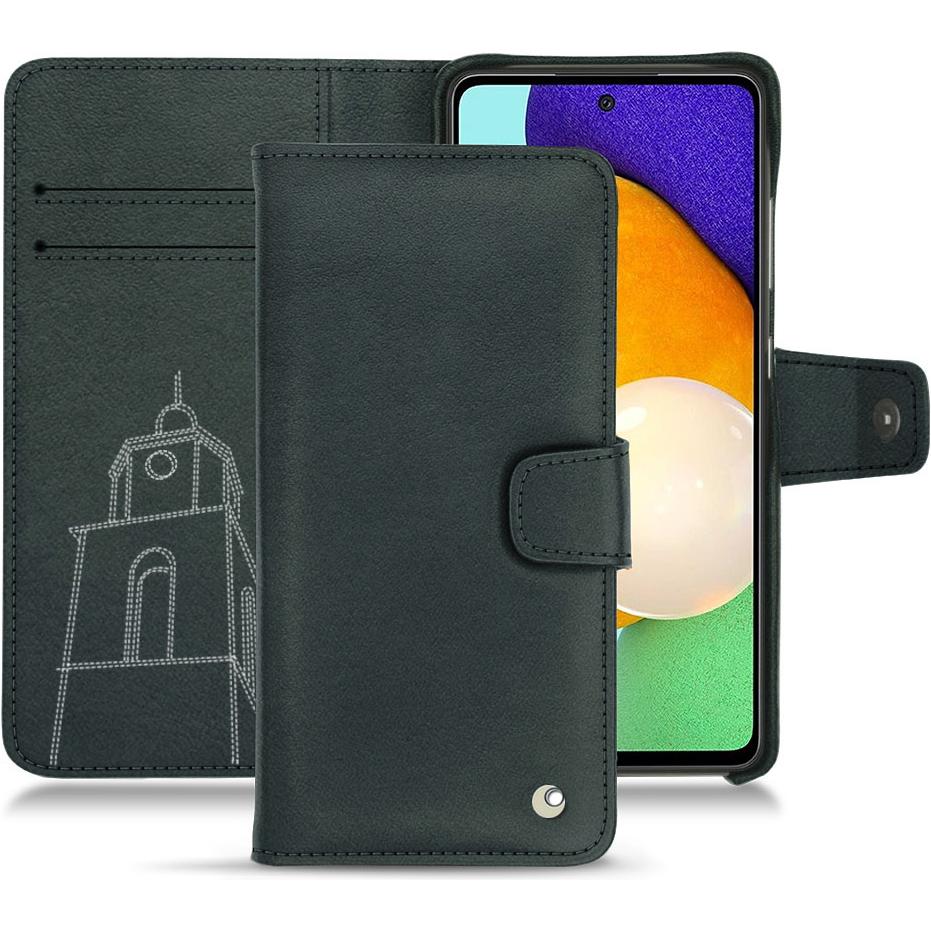 Noreve Lederschutzhülle Wallet (Samsung Galaxy A52), Smartphone Hülle, Blau