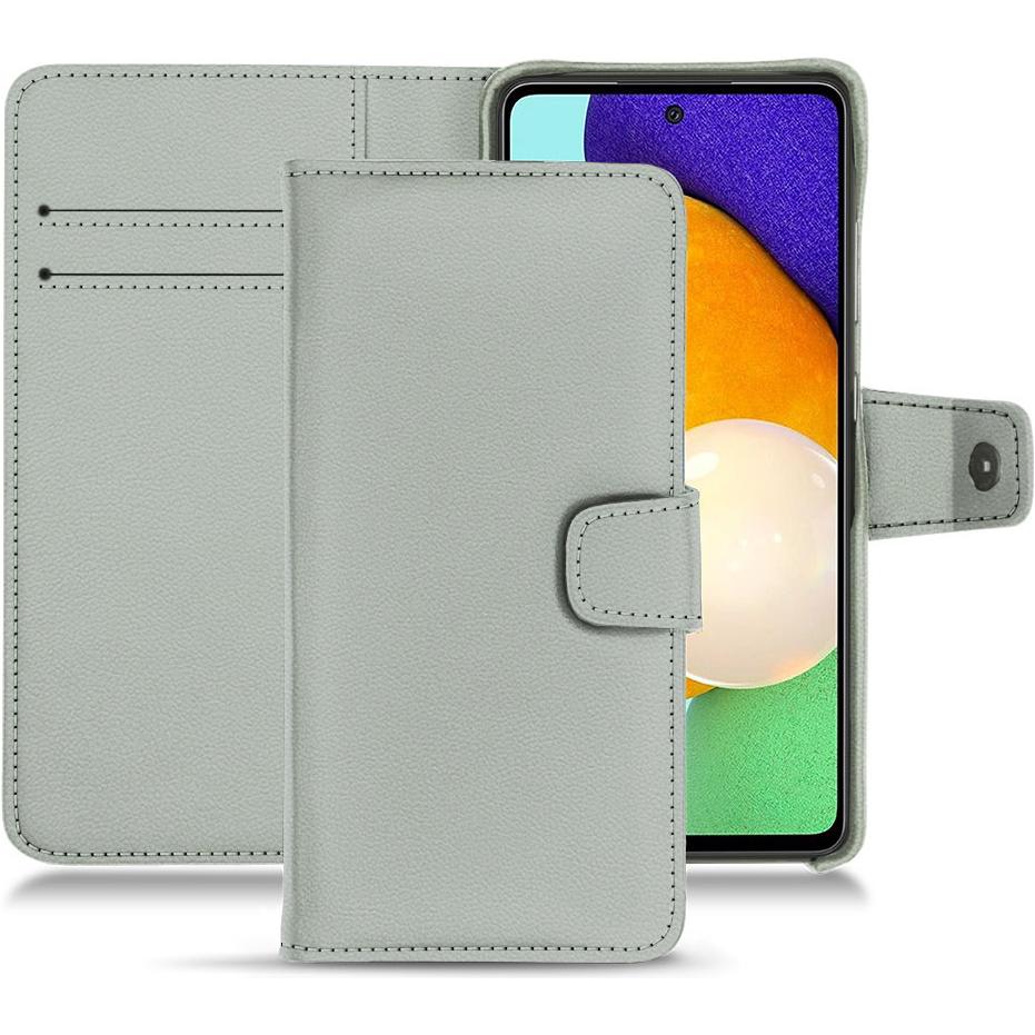 Noreve Lederschutzhülle Wallet (Samsung Galaxy A52), Smartphone Hülle, Grau