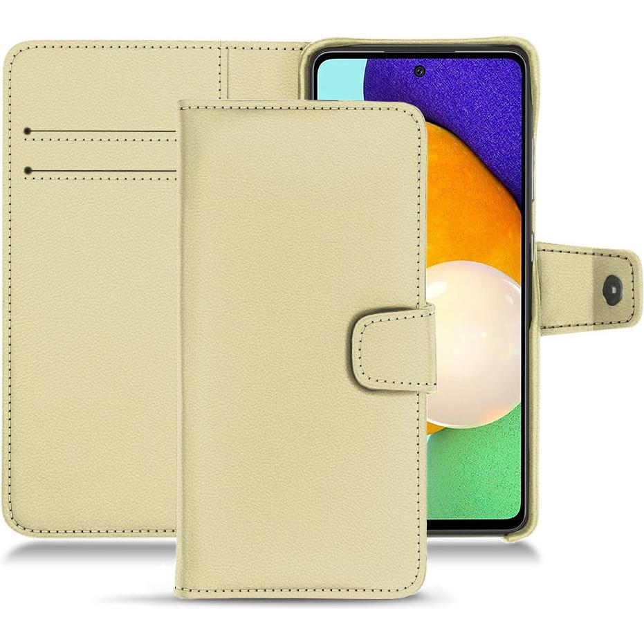 Noreve Lederschutzhülle Wallet (Samsung Galaxy A52), Smartphone Hülle, Beige