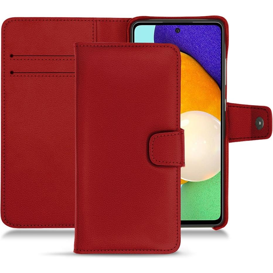 Noreve Lederschutzhülle Wallet (Samsung Galaxy A52), Smartphone Hülle, Rot
