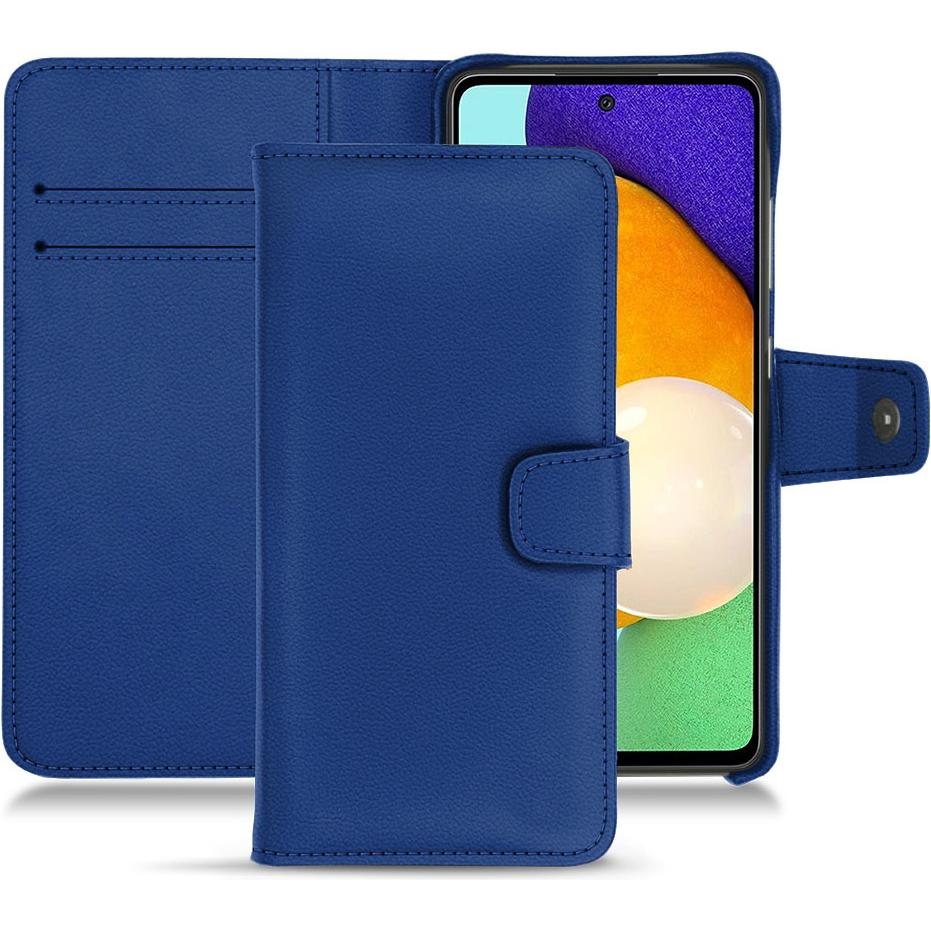 Noreve Lederschutzhülle Wallet (Samsung Galaxy A52), Smartphone Hülle, Blau