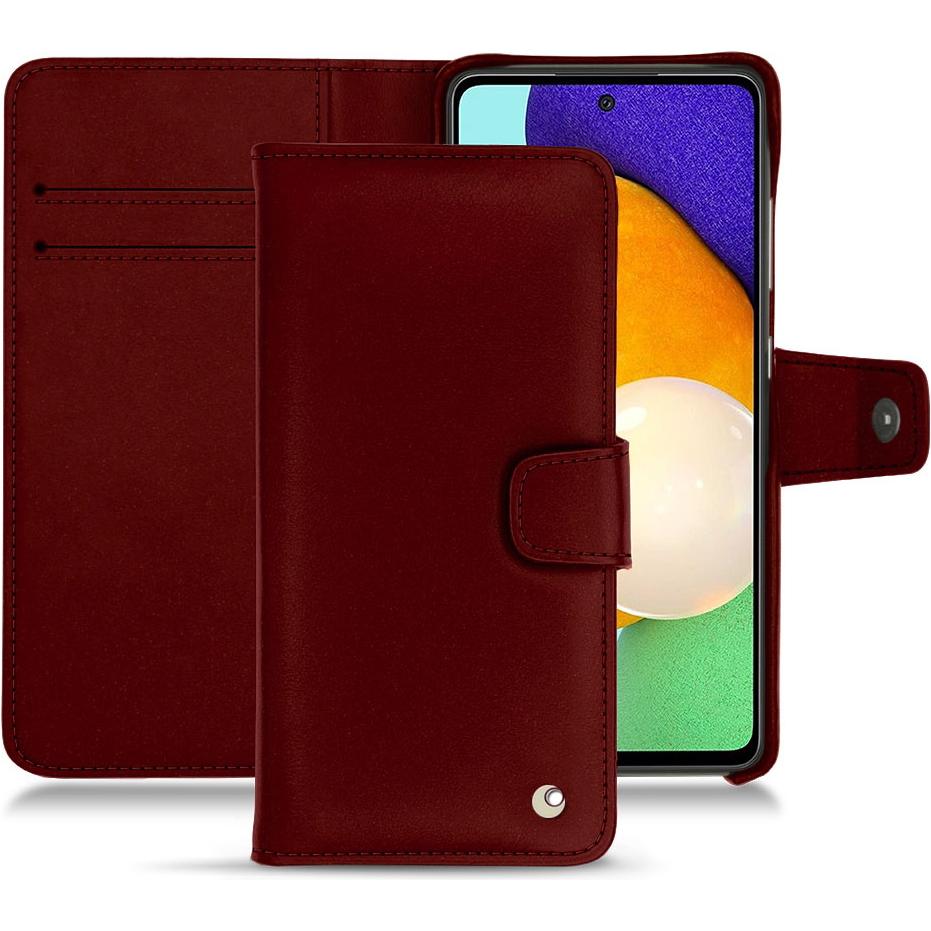 Noreve Lederschutzhülle Wallet (Samsung Galaxy A52), Smartphone Hülle, Rot