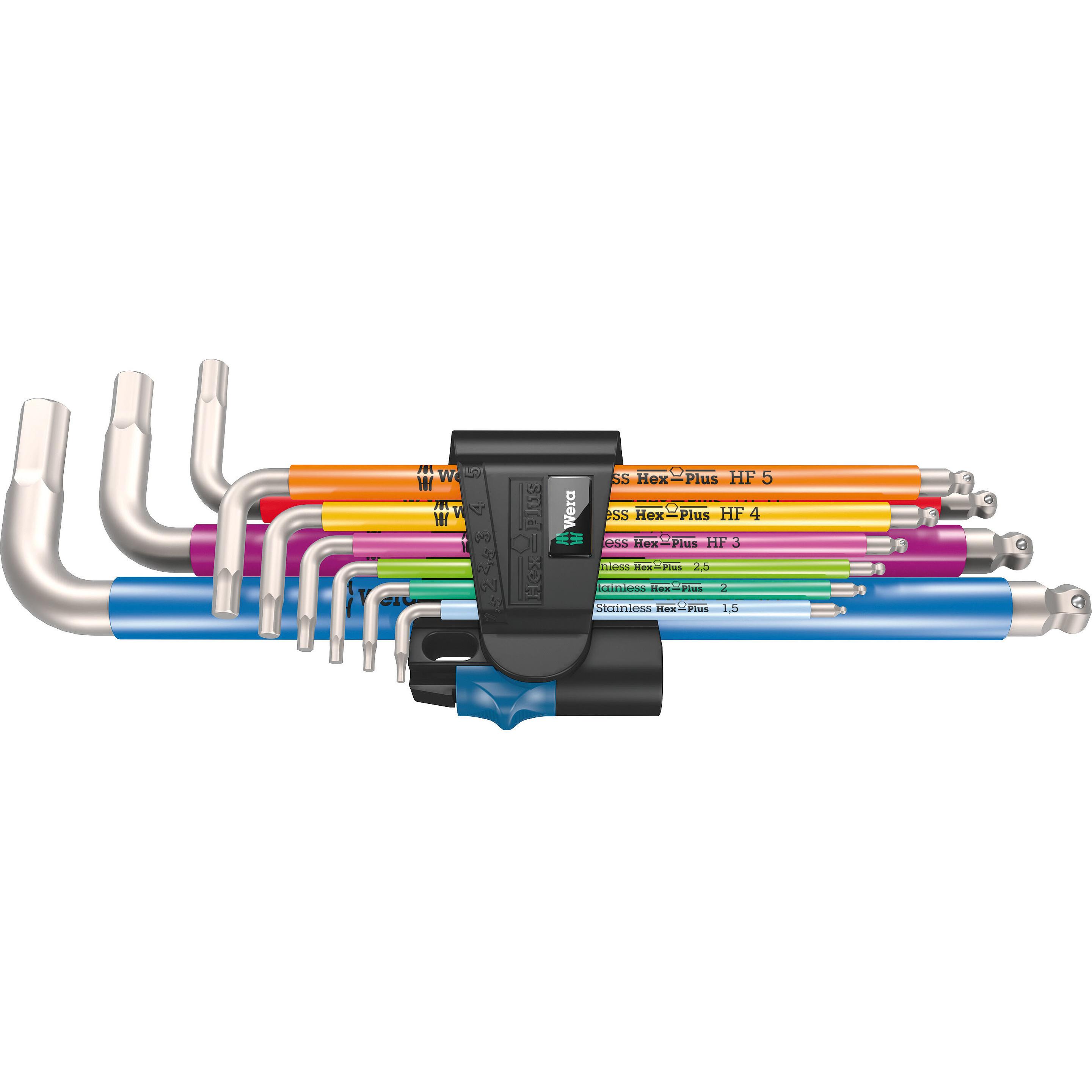 Wera, Sechskantschlüssel, 3950/9 Hex-Plus Multicolour HF Stainless 1
