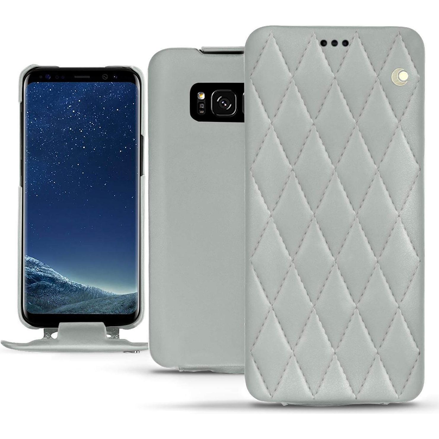 Noreve Lederschutzhülle vertikal (Samsung Galaxy S8+), Smartphone Hülle, Grau