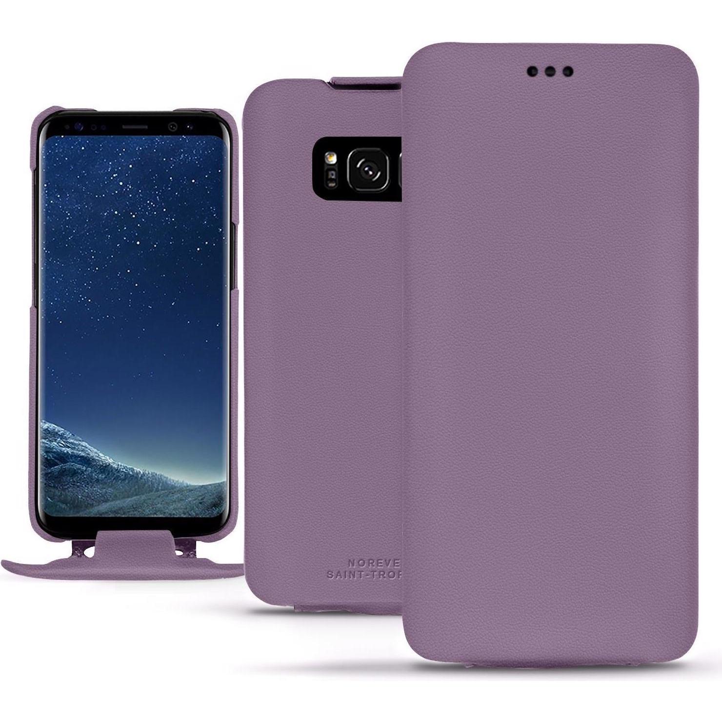Noreve Lederschutzhülle vertikal (Samsung Galaxy S8+), Smartphone Hülle, Violett