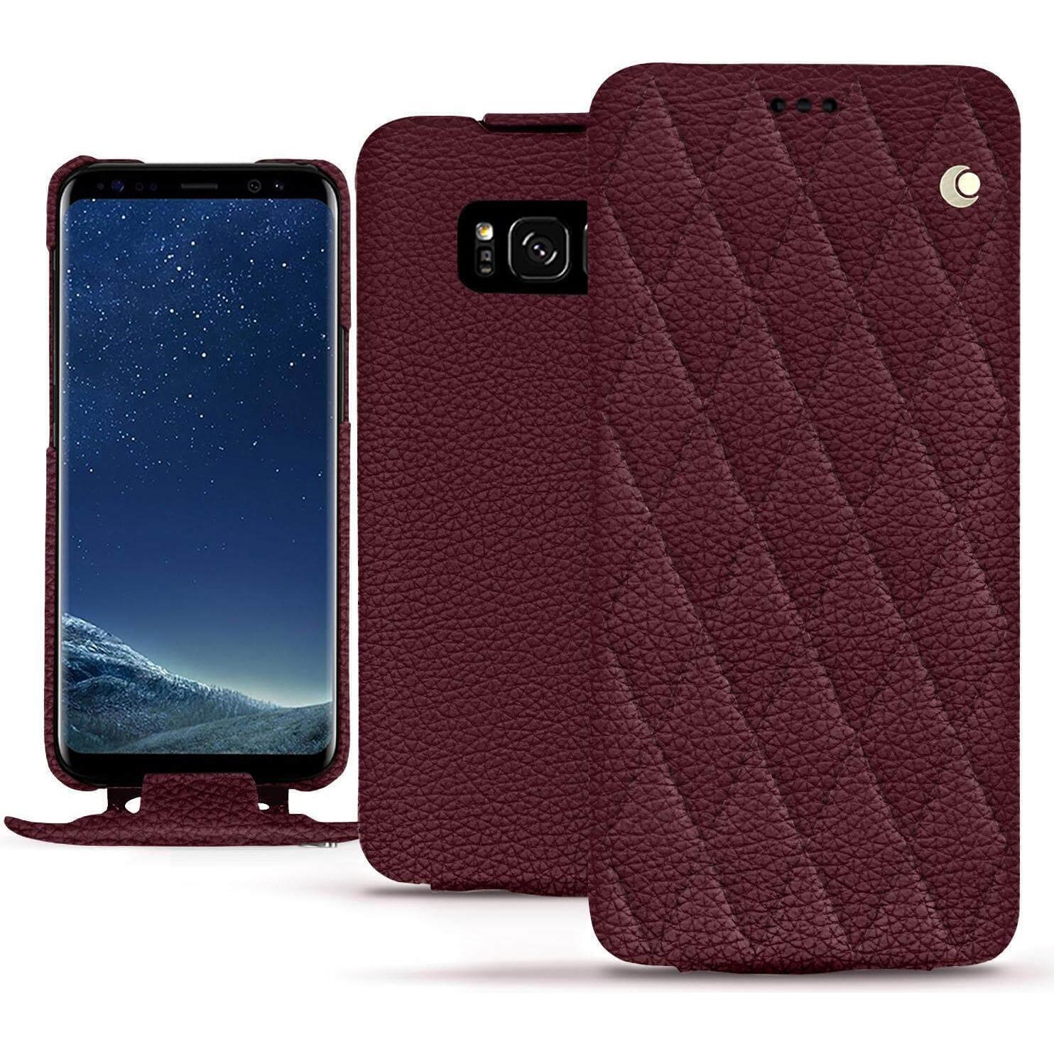 Noreve Lederschutzhülle vertikal (Samsung Galaxy S8+), Smartphone Hülle, Violett
