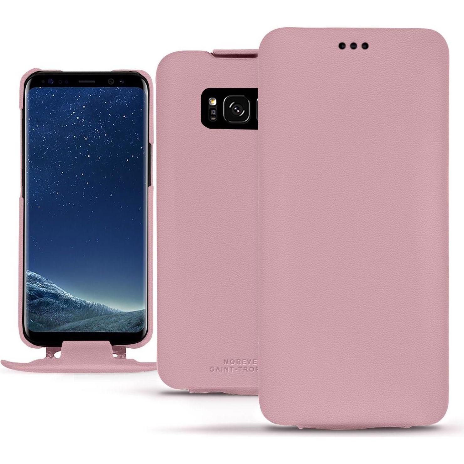 Noreve Lederschutzhülle vertikal (Samsung Galaxy S8+), Smartphone Hülle, Rosa
